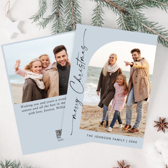 Cartão De Festividades Boas saudações de Natal do Elegante Na moda 2 FOTO (Criador carregado)