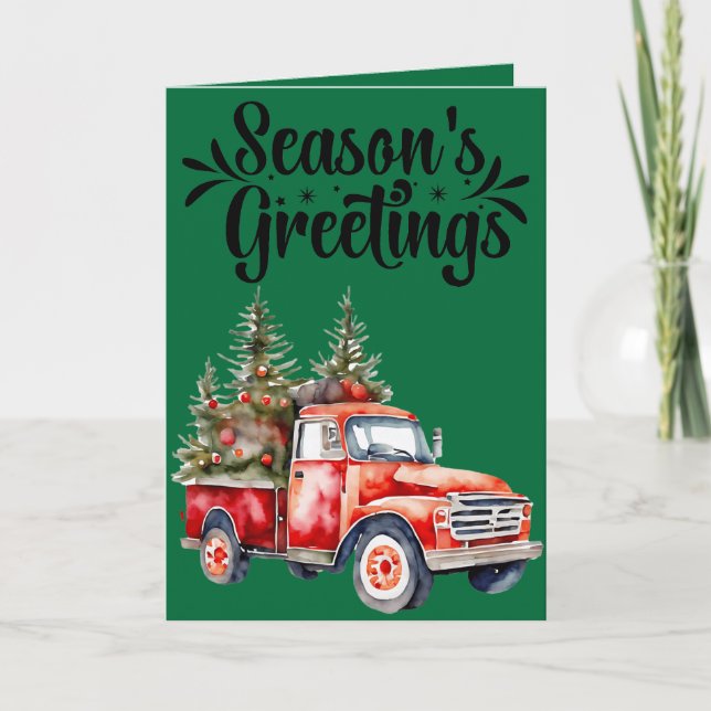 Cartão De Festividades Boas-vindas à temporada Árvores de Natal de Caminh (Frente)