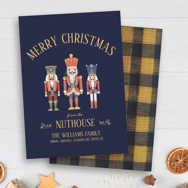 Cartão De Festividades Boas-vindas ao Natal da Nuthouse Nutcracker (Criador carregado)