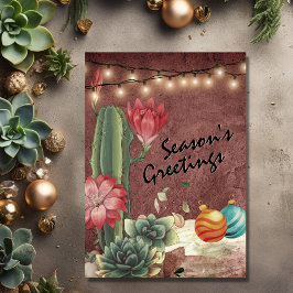 Cartão De Festividades Boas-vindas da temporada Natal e Suculentos