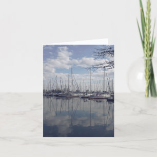 Cartão De Festividades Boats at the Marina by the Lake Card