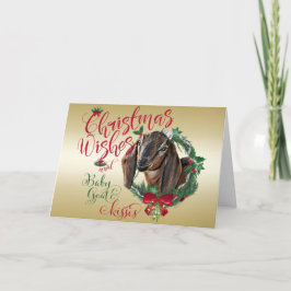Cartão De Festividades BOCA| Natal Deseja Bebê Goat Kisses Nubian 2