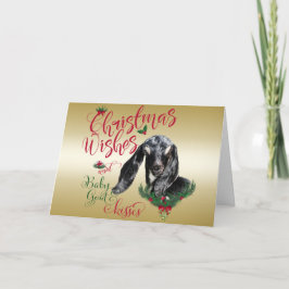 Cartão De Festividades BOCA| O Natal Deseja O Bebê Goat Kisses Nubiano