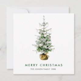 Cartão De Festividades Boêmia Elegante Saudação de Palha de Natal