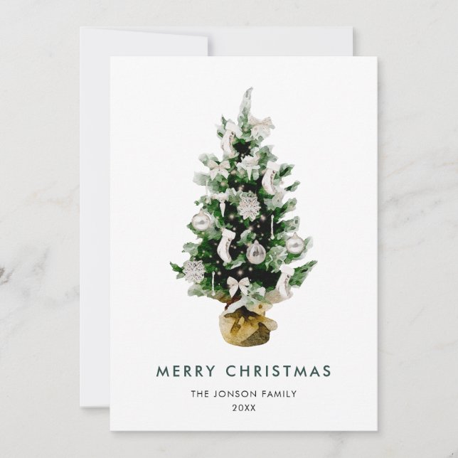 Cartão De Festividades Boêmia Elegante Saudação de Palha de Natal (Frente)