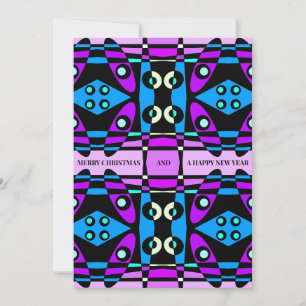 Cartão De Festividades Bohemian Chintz 48 Purple Blue Christmas