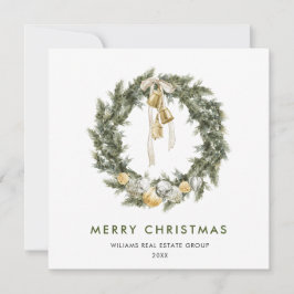 Cartão De Festividades Bohemian Christmas Wreath Corporate Saudação