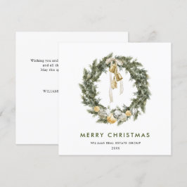 Cartão De Festividades Bohemian Christmas Wreath Corporate Saudação