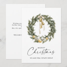 Cartão De Festividades Bohemian Christmas Wreath Corporate Saudação