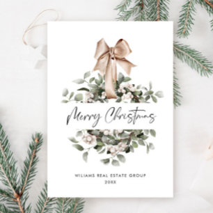 Cartão De Festividades Bohemian Christmas Wreath Corporate Saudação