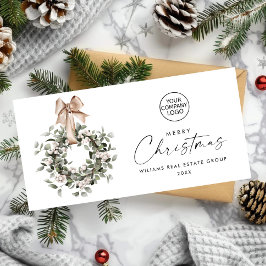 Cartão De Festividades Bohemian Christmas Wreath Corporate Saudação