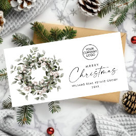 Cartão De Festividades Bohemian Christmas Wreath Corporate Saudação