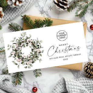 Cartão De Festividades Bohemian Christmas Wreath Corporate Saudação