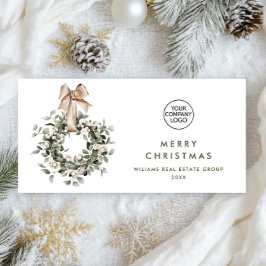 Cartão De Festividades Bohemian Christmas Wreath Corporate Saudação