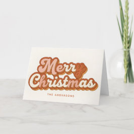 Cartão De Festividades Boho Arco-íris Script Feliz Natal