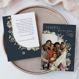 Cartão De Festividades Boho Botanical Happy Kwanzaa Foto