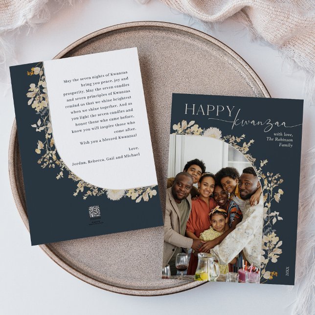 Cartão De Festividades Boho Botanical Happy Kwanzaa Foto (Criador carregado)