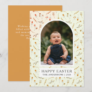 Cartão De Festividades Boho Butter Floral Meadow Páscoa Família Foto