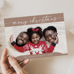 Cartão De Festividades Boho Chic Neutral Easy Modern Foto Natal