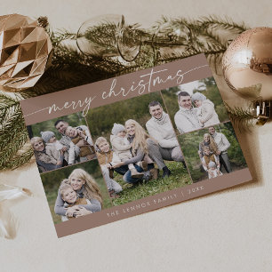 Cartão De Festividades Boho Chic Neutral Foto Boho Feliz Natal