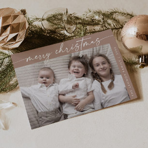 Cartão De Festividades Boho Chic Neutral Photo Fun Family