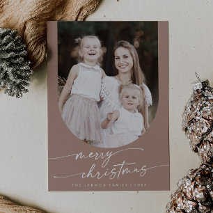 Cartão De Festividades Boho Chic Neutro Foto Boho Família Natal