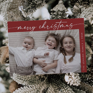 Cartão De Festividades Boho Chic Red Photo Fun Family Natal