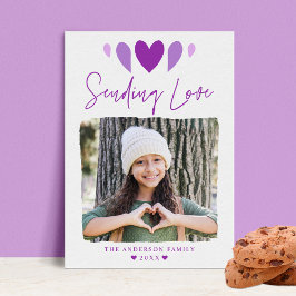 Cartão De Festividades Boho Enviando Dia de os namorados Fotográfico Roxo