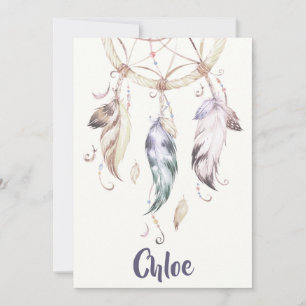Cartão De Festividades Boho Feather Dream Catcher Stationery