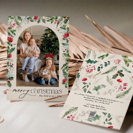 Cartão De Festividades Boho Modern Watercolor Arco Natal