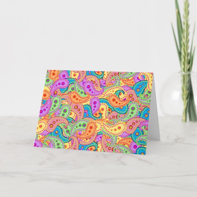 Cartão De Festividades Boho Paisley (Frente)