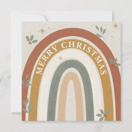 Cartão De Festividades Boho Rainbow Christmas Holiday Greeting Card