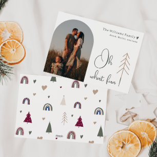 Cartão De Festividades Boho Rainbow e Hearts Arch Oh Que Foto Divertida