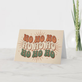 Cartão De Festividades Boho Retro Ho Ho Ho Natal