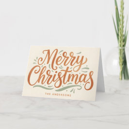 Cartão De Festividades Boho Terra Natal Feliz Natal