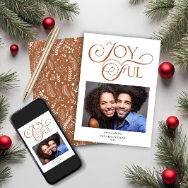 Cartão De Festividades Boho Terracotta Pattern Feliz Foto de Natal