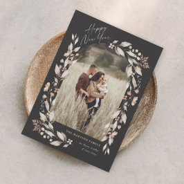 Cartão De Festividades Boho Wildflower Arch Foto Ano Novo