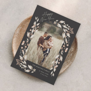 Cartão De Festividades Boho Wildflower Arch Foto Ano Novo