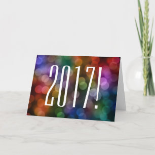 Cartão De Festividades Bokeh de 2017