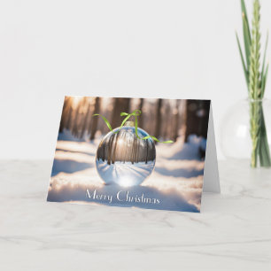 Cartão De Festividades Bola da lente do enfeites de natal