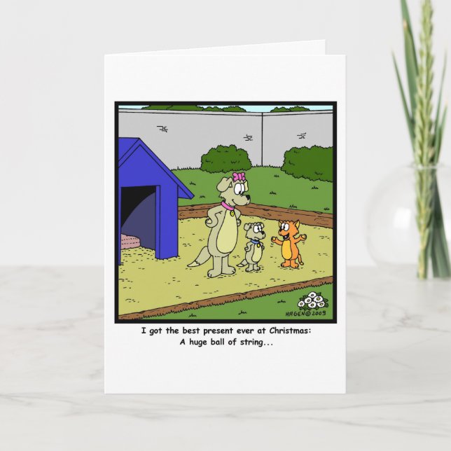 Cartão De Festividades Bola de Cordas para o Natal (Frente)