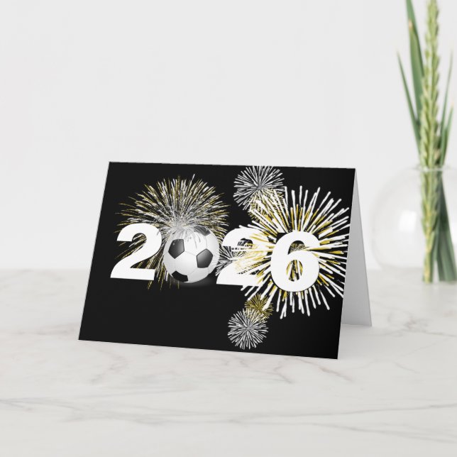 Cartão De Festividades Bola de Futebol de 2026 (Frente)