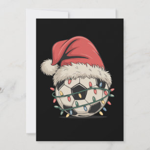 Cartão De Festividades Bola de Futebol do Natal Chapéu de Papai Noel Nata