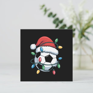Cartão De Festividades Bola de Futebol do Papai Noel Esportes Futebolista