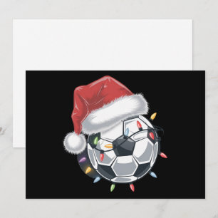 Cartão De Festividades Bola de Futebol do Papai Noel Esportes Natal Jogad