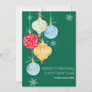 Cartão De Festividades Bola de natal aquarela