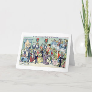 Cartão De Festividades Bola de Natal em Catville, Louis Wain