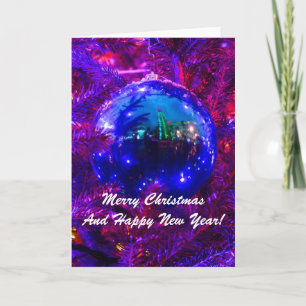 Cartão De Festividades Bola de Natal Vermelha