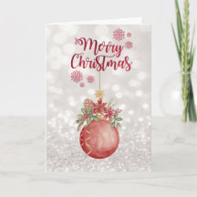 Bola de Natal Vermelha em Aquarela, Bokeh Cintilan