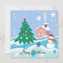 Cartão De Festividades Bola de neve Natal feliz